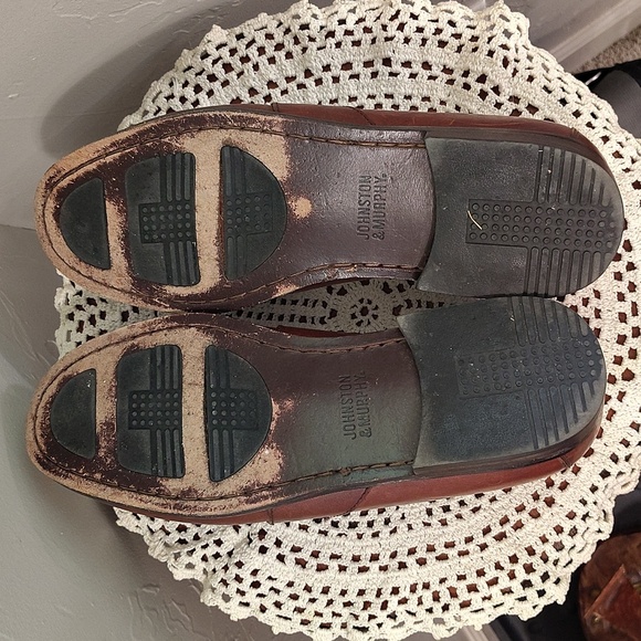 Johnston & Murphy Mens Slip On Brown Loafer Size 9.5 Weave Toe - Picture 7 of 9